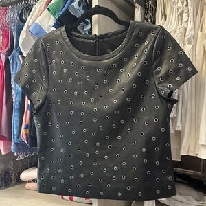 AS by DF Jude leather tee with grommets